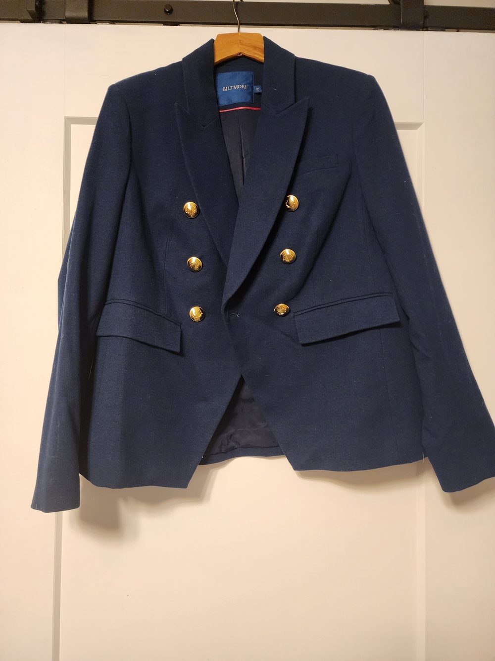 Navy Double-Breasted Blazer with Gold Buttons